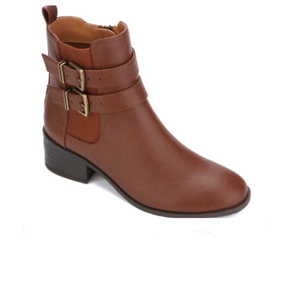 Kenneth Cole Salt Biker Womens Faux Leather Block Heel Ankle Boots Size 8 NEW - Picture 2 of 11